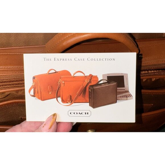 Vintage Coach Tan turn lock Leather Express Case Briefcase messenger Bag - Picture 4 of 16